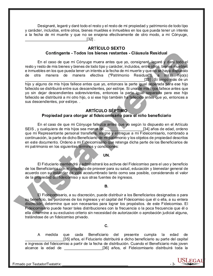 Preview Paquete de Voluntades Mutuas con Últimas Voluntades y Testamentos para Pareja Casada con Hijos Menores