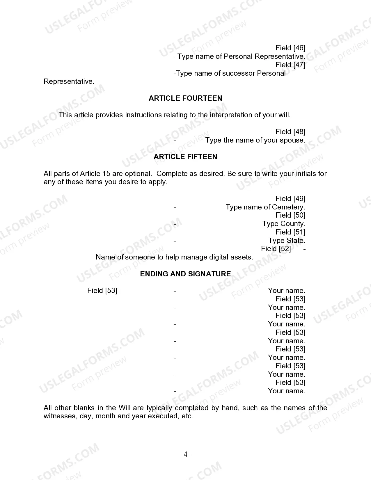 Preview Last Will and Testament for Married Person with Adult and Minor Children from Prior Marriage
