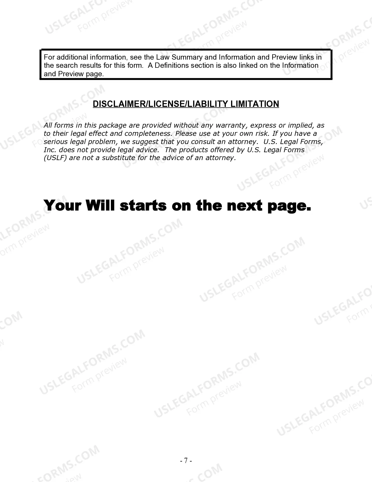 Preview Last Will and Testament for Married Person with Adult and Minor Children from Prior Marriage