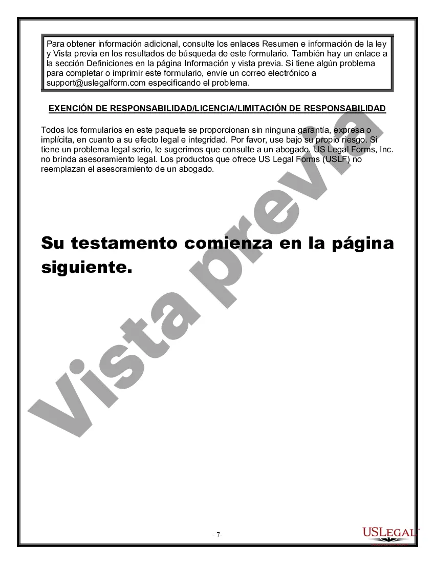 Preview Formulario de última voluntad legal para una viuda o viudo sin hijos