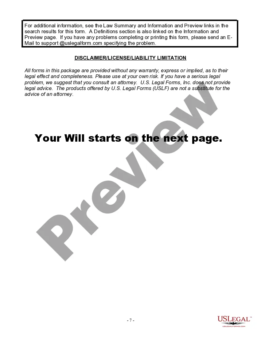 Preview Last Will for a Widow or Widower with no Children