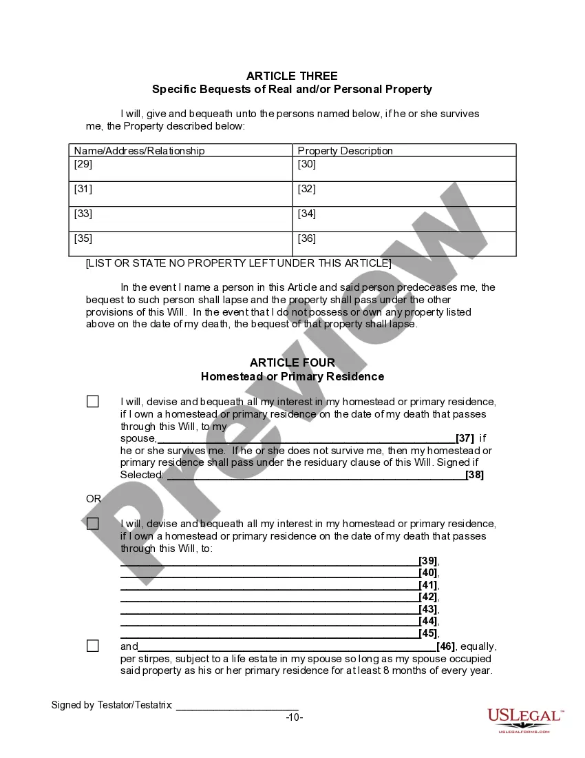 Preview Last Will and Testament for Divorced and Remarried Person with Mine, Yours and Ours Children