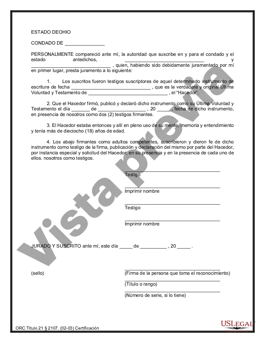 Preview Último testamento legal y formulario de testamento con todos los bienes en fideicomiso llamado testamento invertido