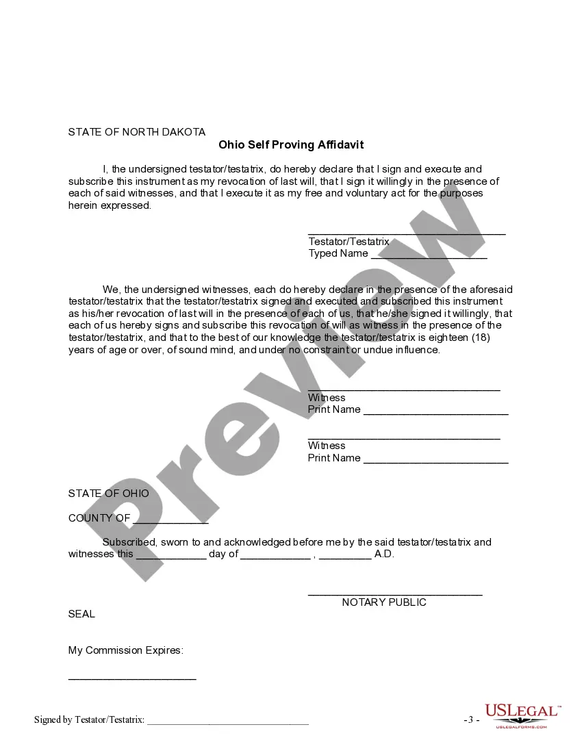 Preview Written Revocation of Will