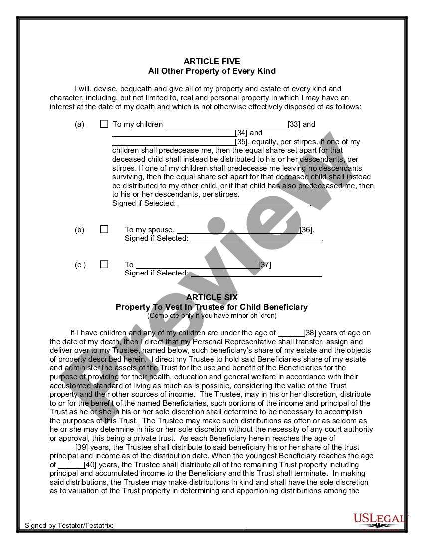 Ohio Last Will And Testament For Other Persons Last Will And Testament Ohio Us Legal Forms 8790