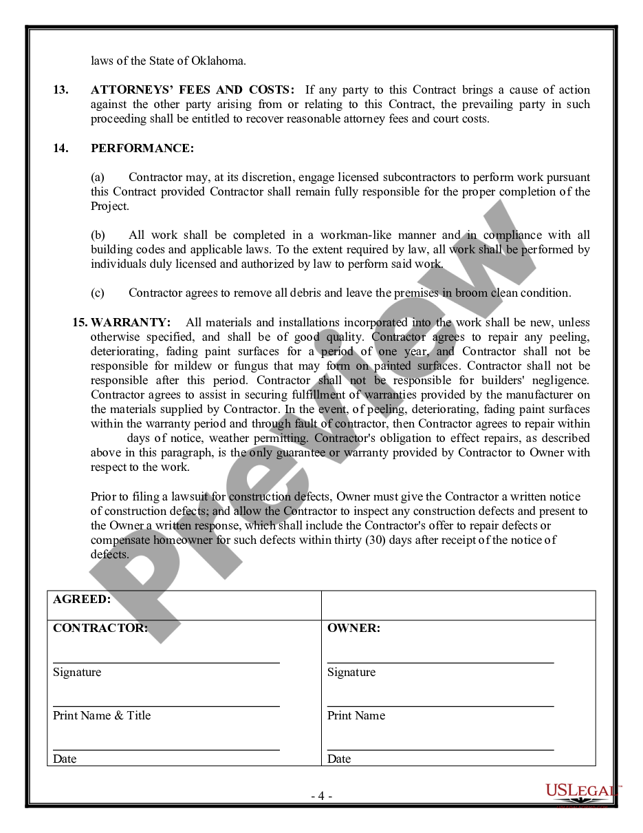 page 3 Painting Contract for Contractor preview
