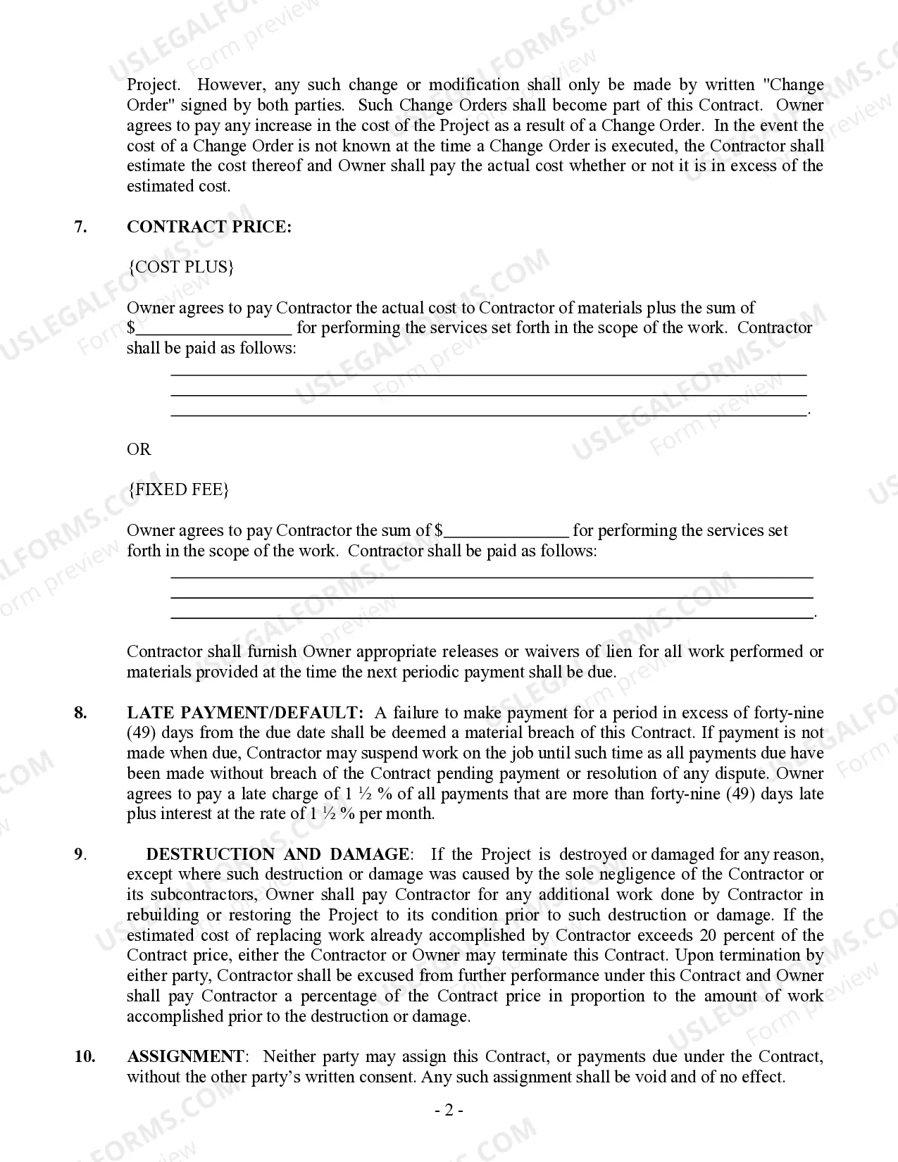 Preview Trim Carpenter Contract for Contractor