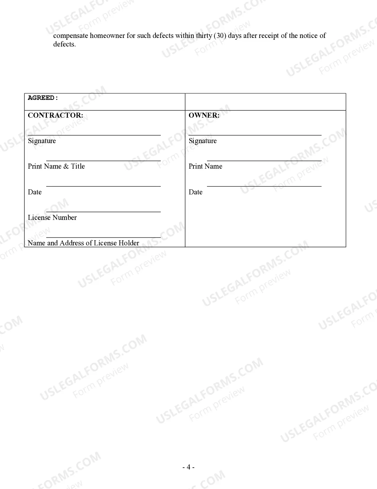 Preview Fencing Contract for Contractor