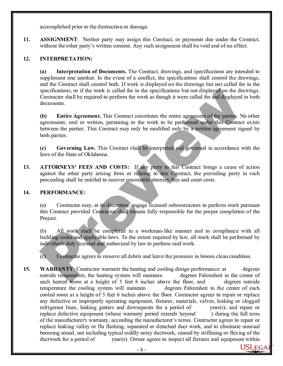 page 3 HVAC Contract for Contractor preview