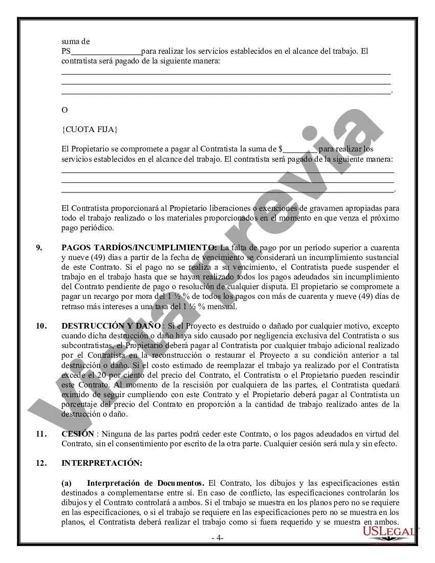 Preview Contrato de paisajismo para contratista