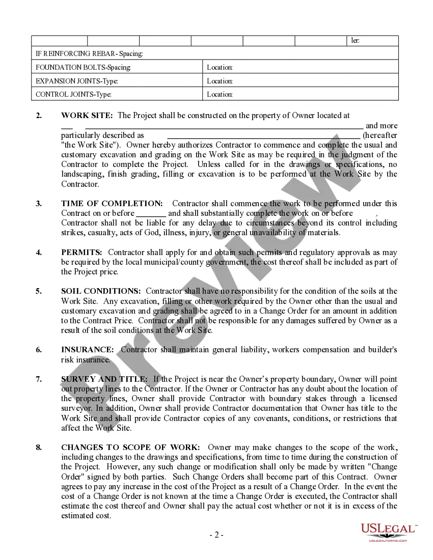 Preview Concrete Mason Contract for Contractor