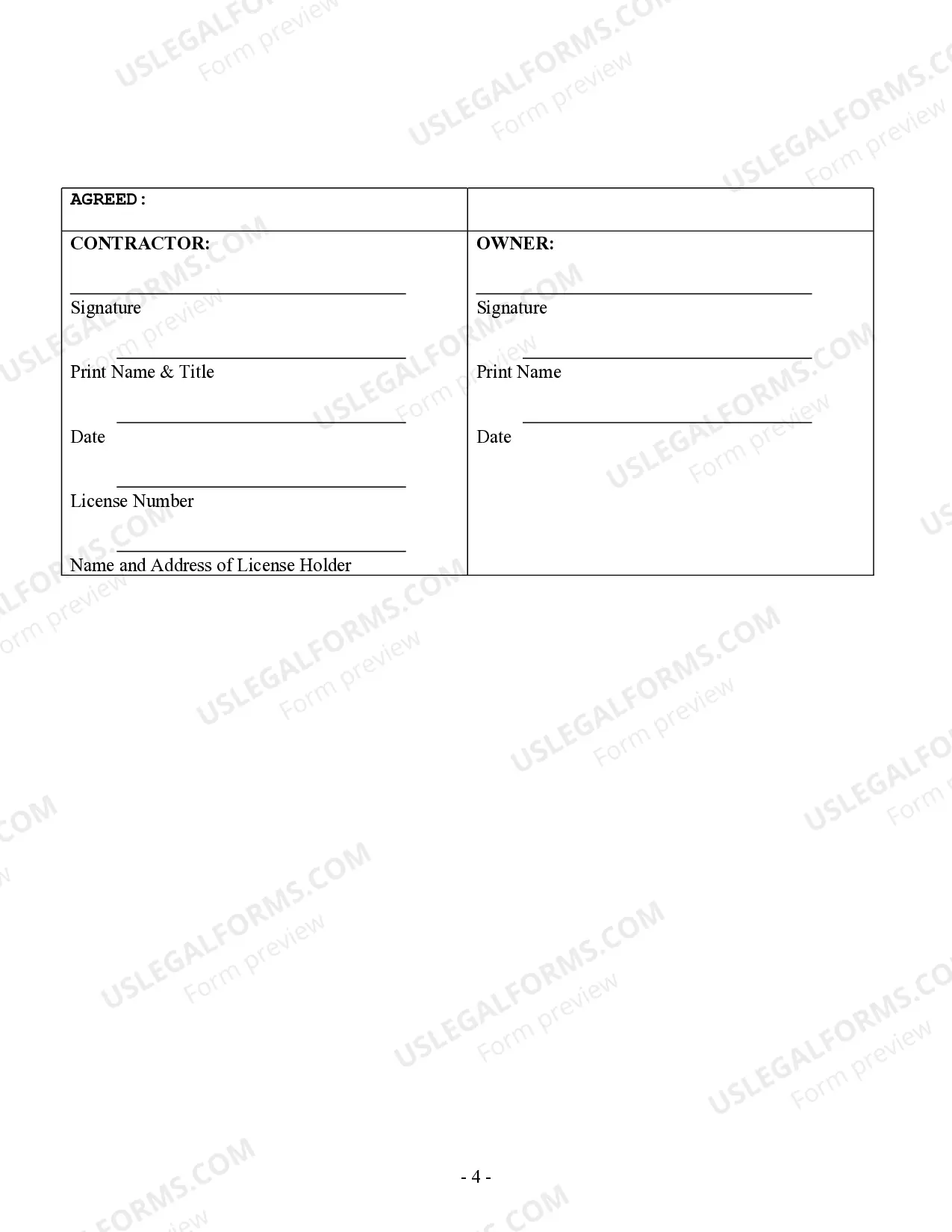 Preview Drainage Contract for Contractor
