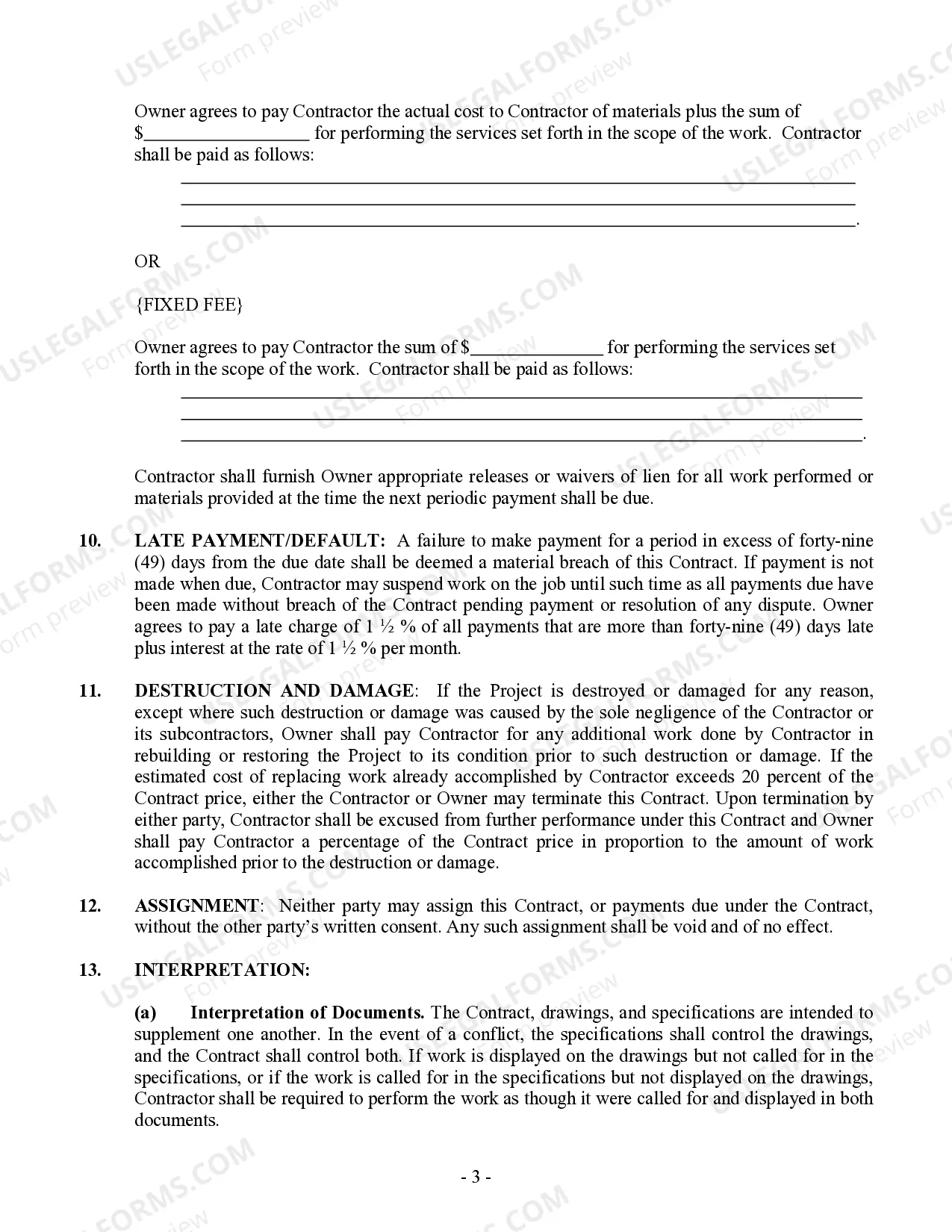 Preview Foundation Contract for Contractor