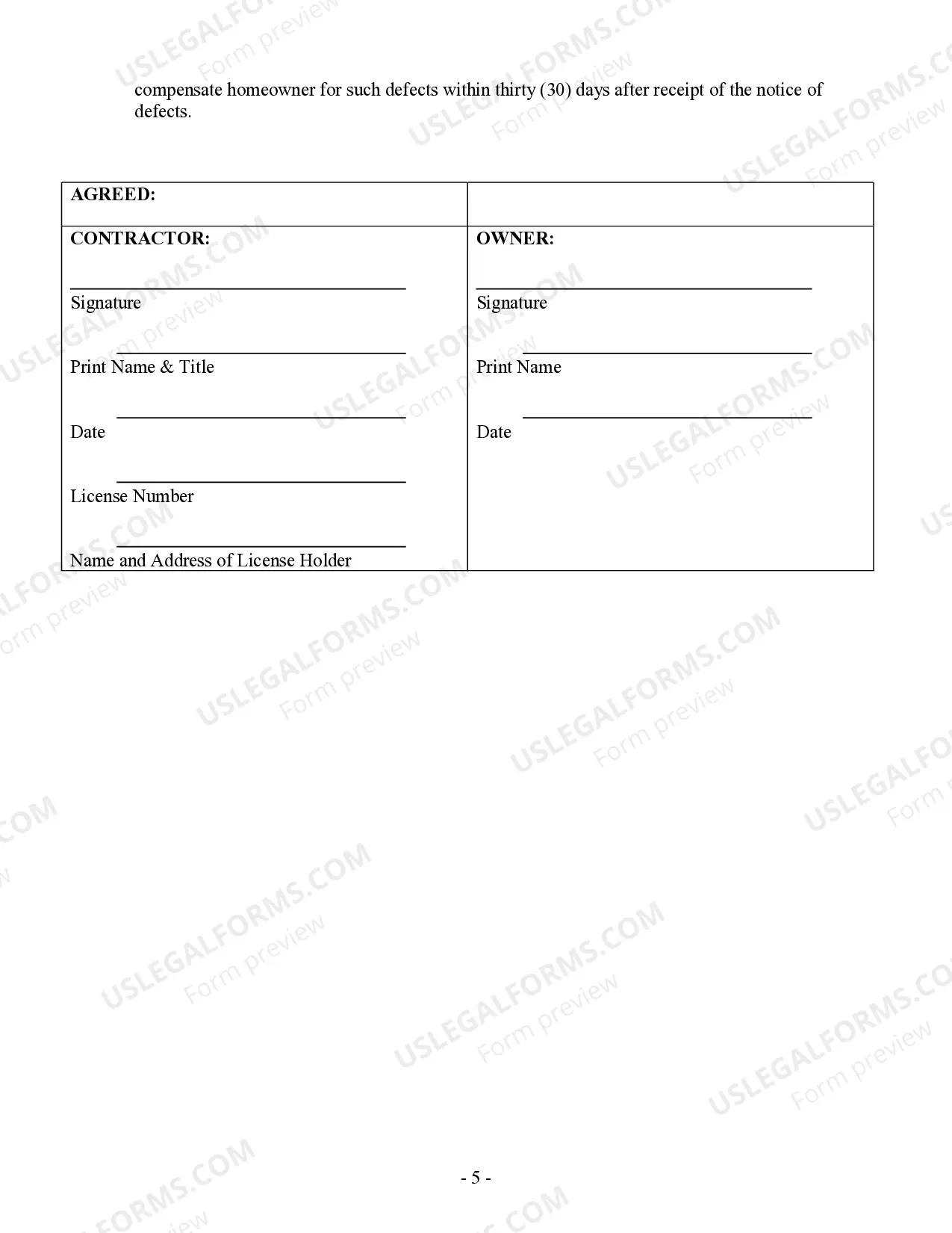 Preview Foundation Contract for Contractor