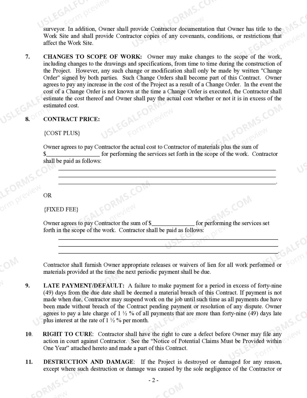 Preview Roofing Contract for Contractor