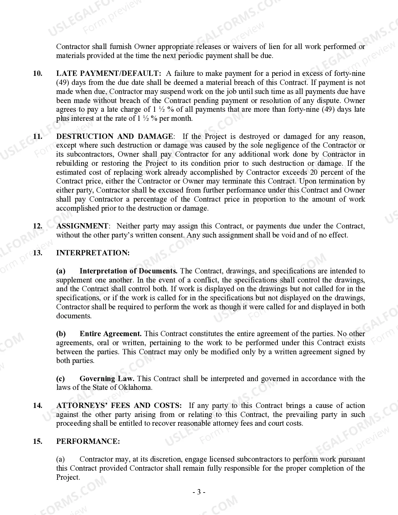 Preview Flooring Contract for Contractor