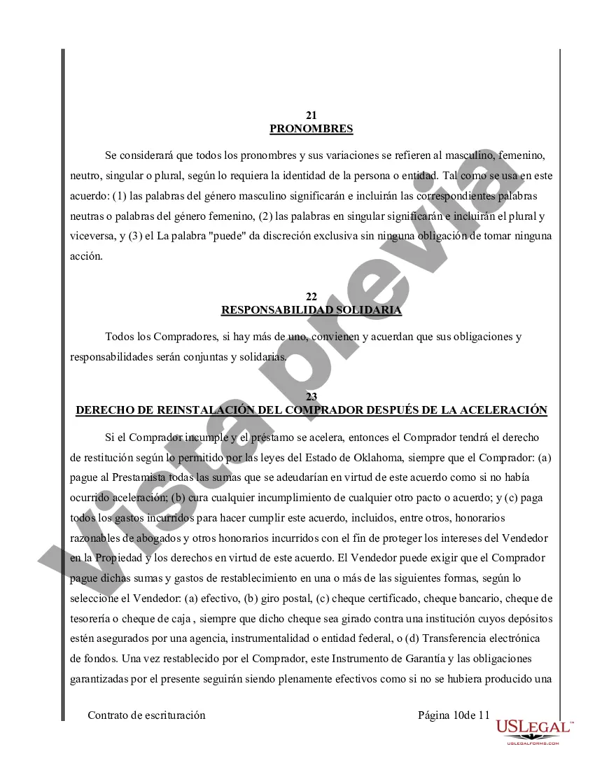 Preview Acuerdo o Contrato de Escritura de Venta y Compra de Bienes Raíces a/k/a Terreno o Contrato de Ejecución
