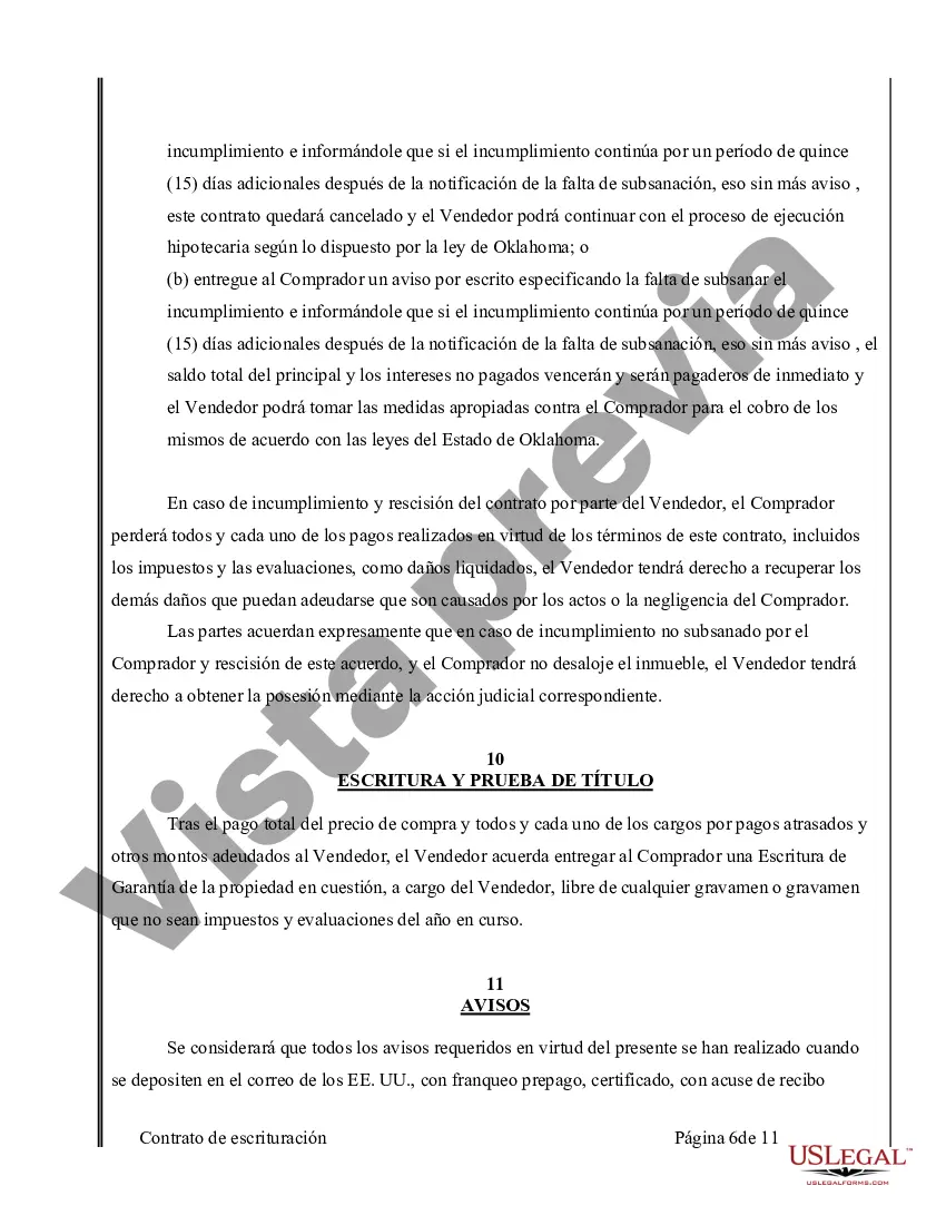 Preview Acuerdo o Contrato de Escritura de Venta y Compra de Bienes Raíces a/k/a Terreno o Contrato de Ejecución