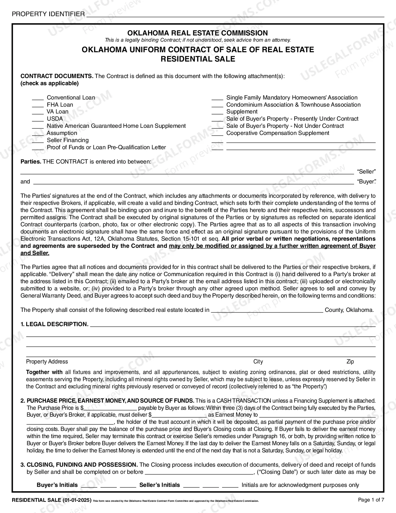 Preview Contract for Sale and Purchase of Real Estate with No Broker for Residential Home Sale Agreement