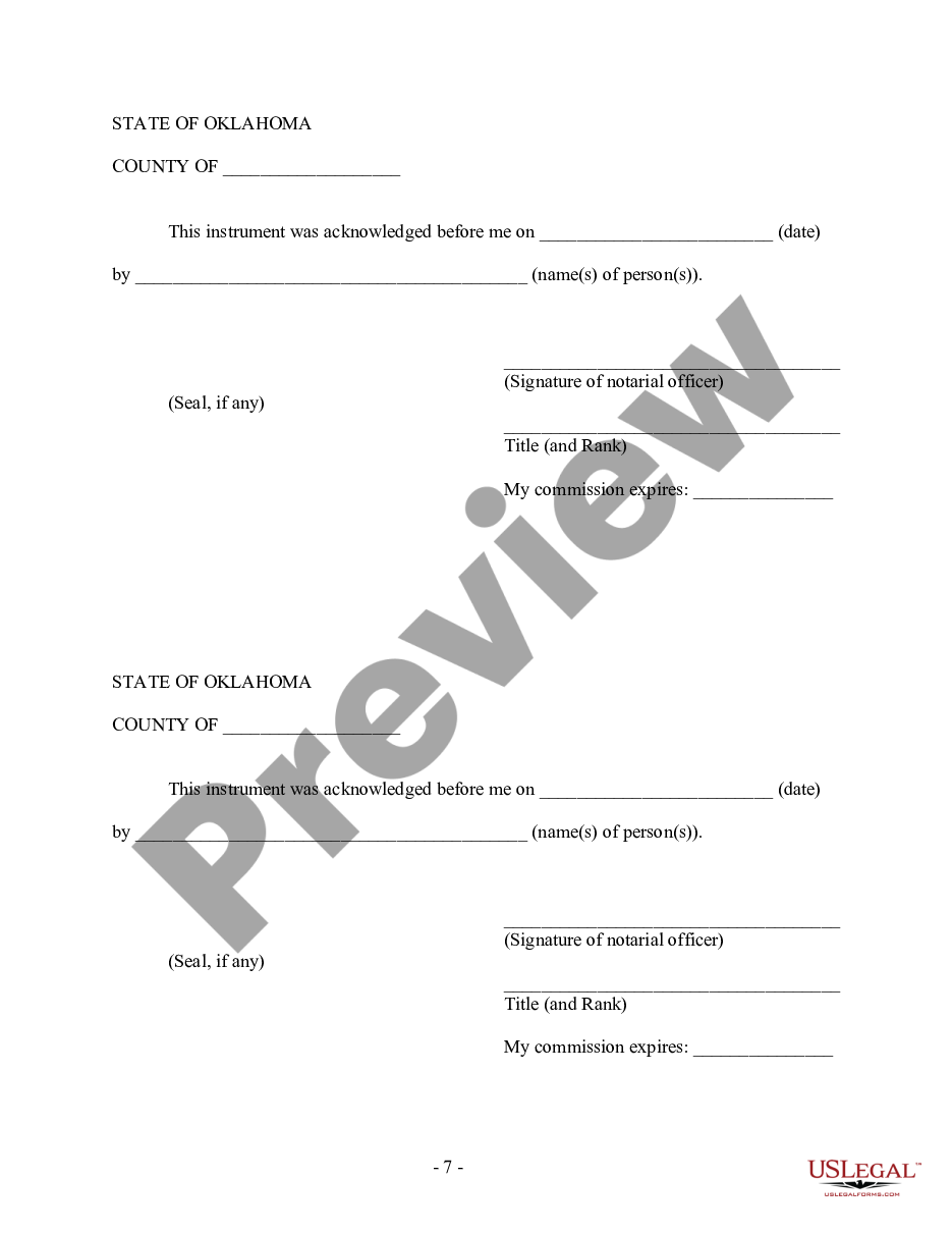 page 6 Oklahoma Prenuptial Premarital Agreement with Financial Statements preview