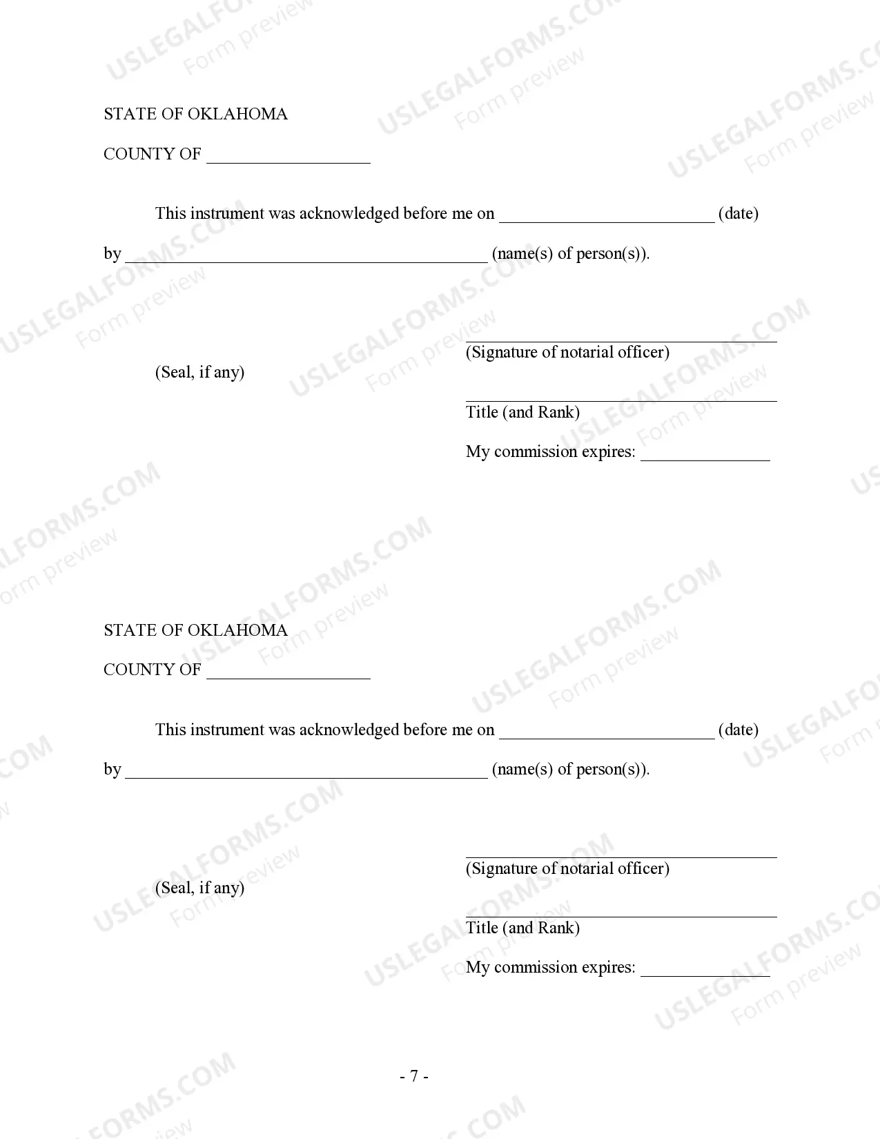 Preview Oklahoma Prenuptial Premarital Agreement with Financial Statements