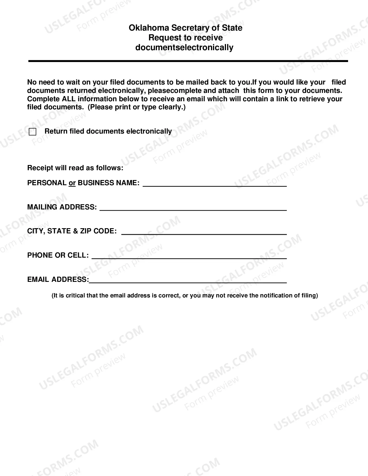 Preview Oklahoma Registration of Foreign Corporation