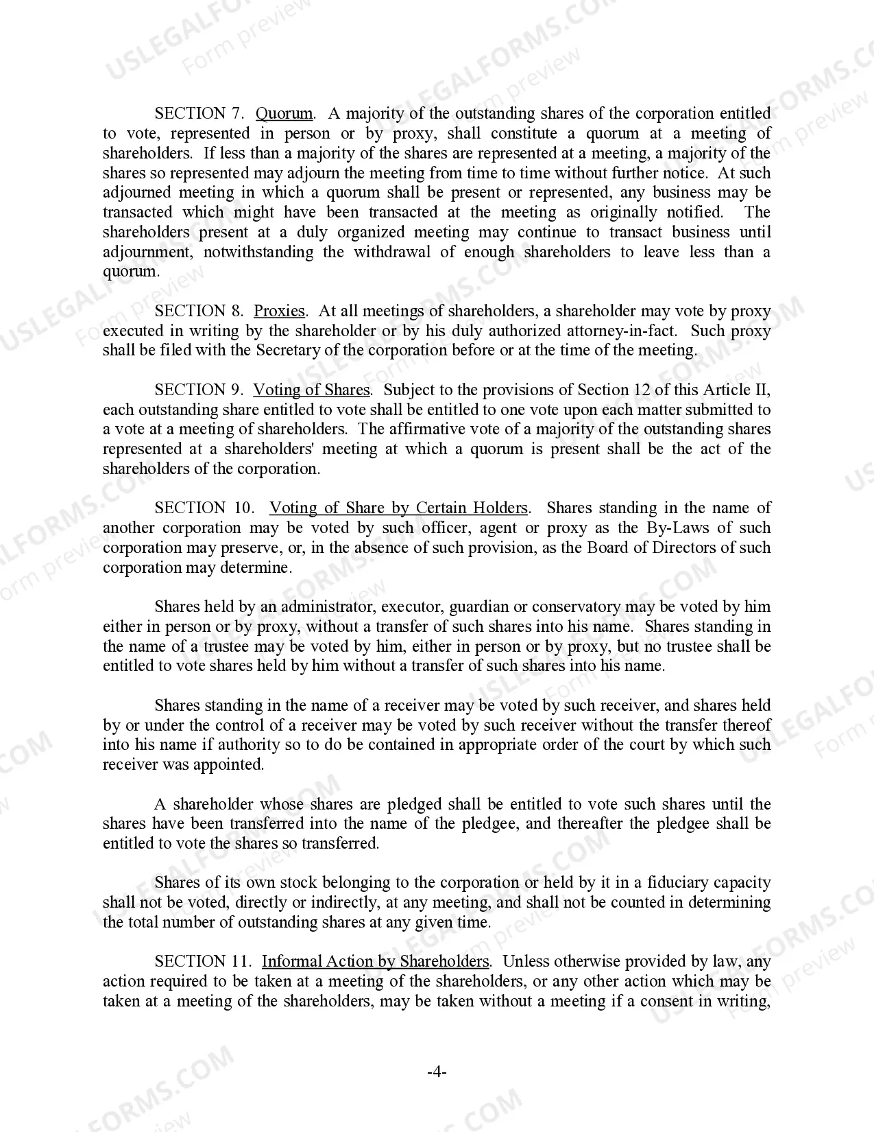 Preview Oklahoma Bylaws for Corporation