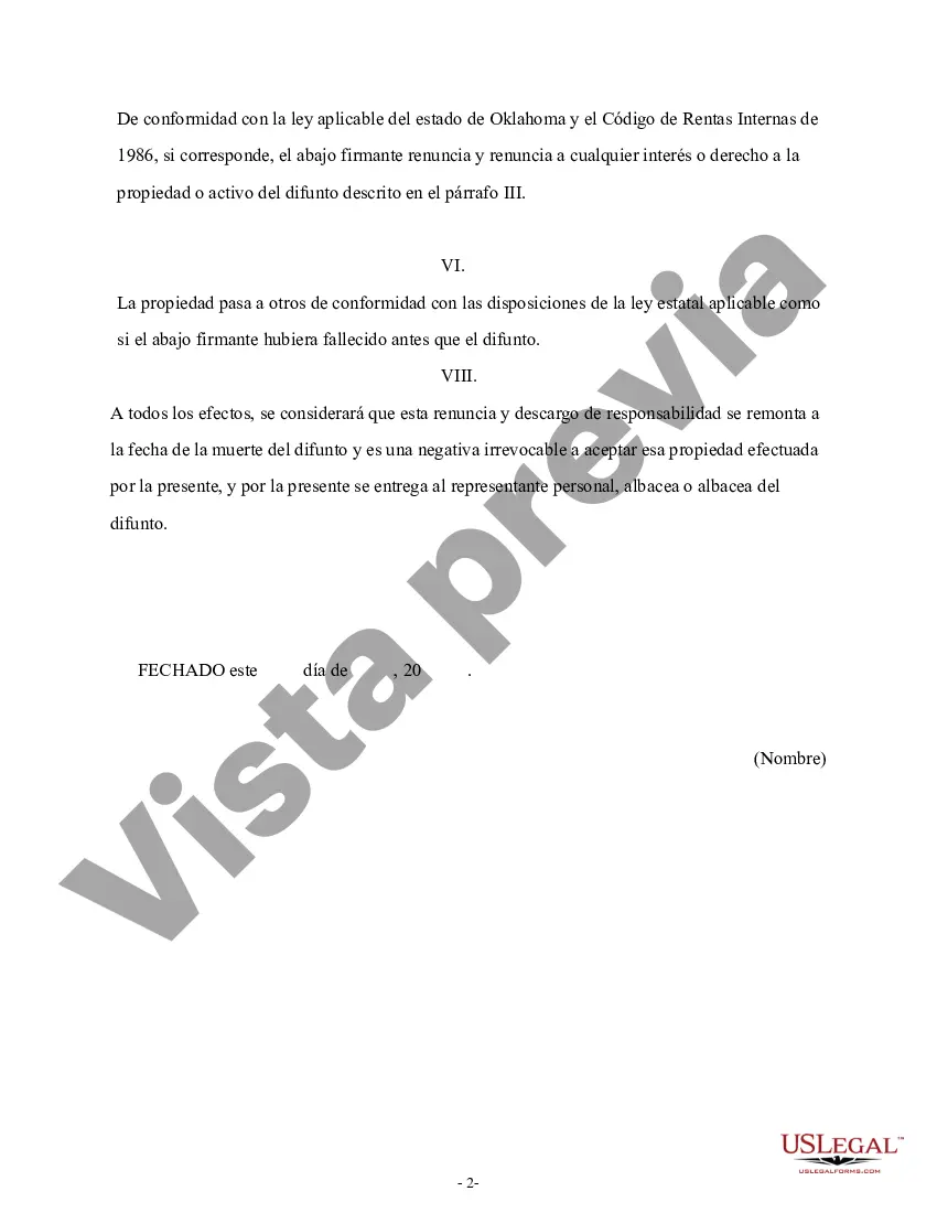 Preview Renuncia y Deslinde de Bienes recibidos por Sucesión Intestada