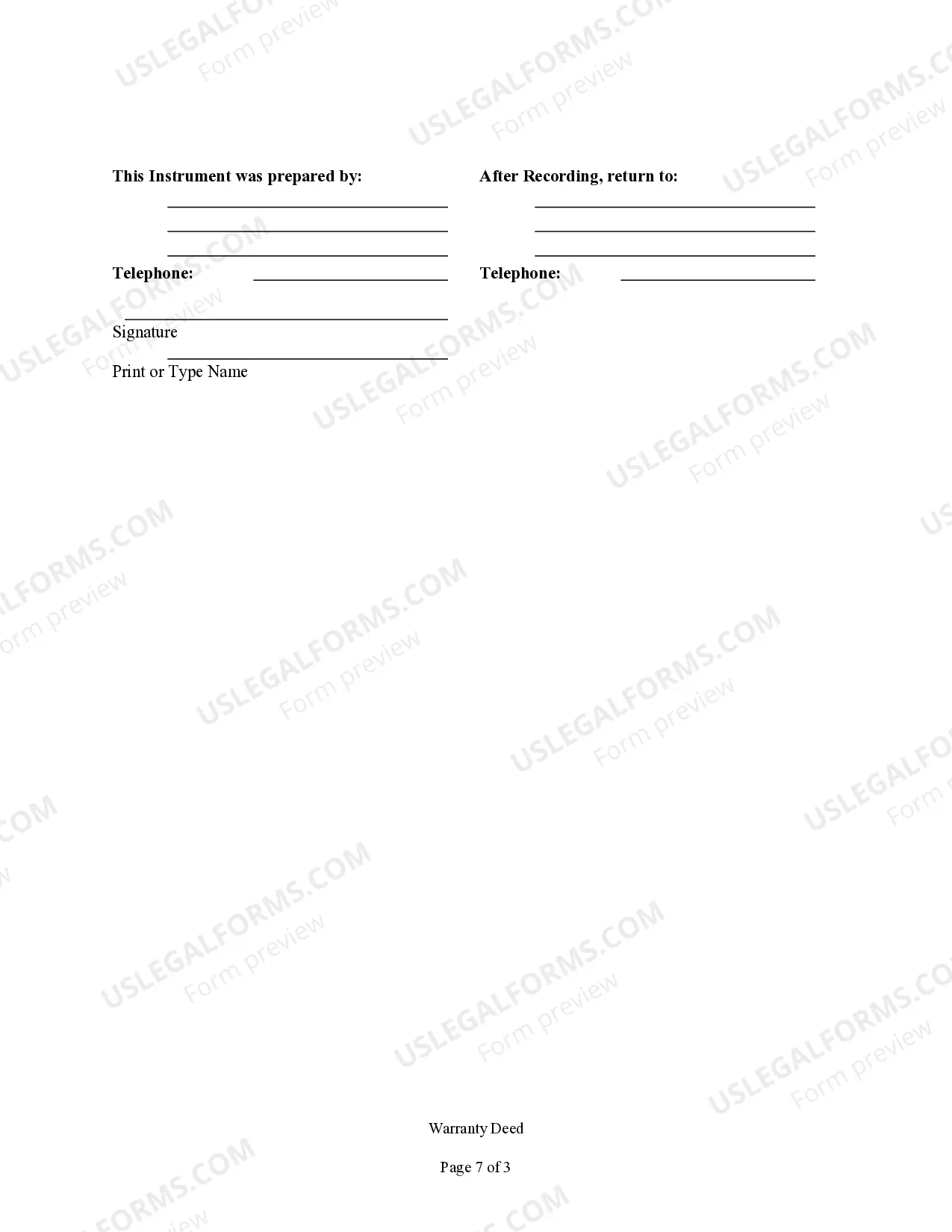 Preview Warranty Deed from Individual to Husband and Wife