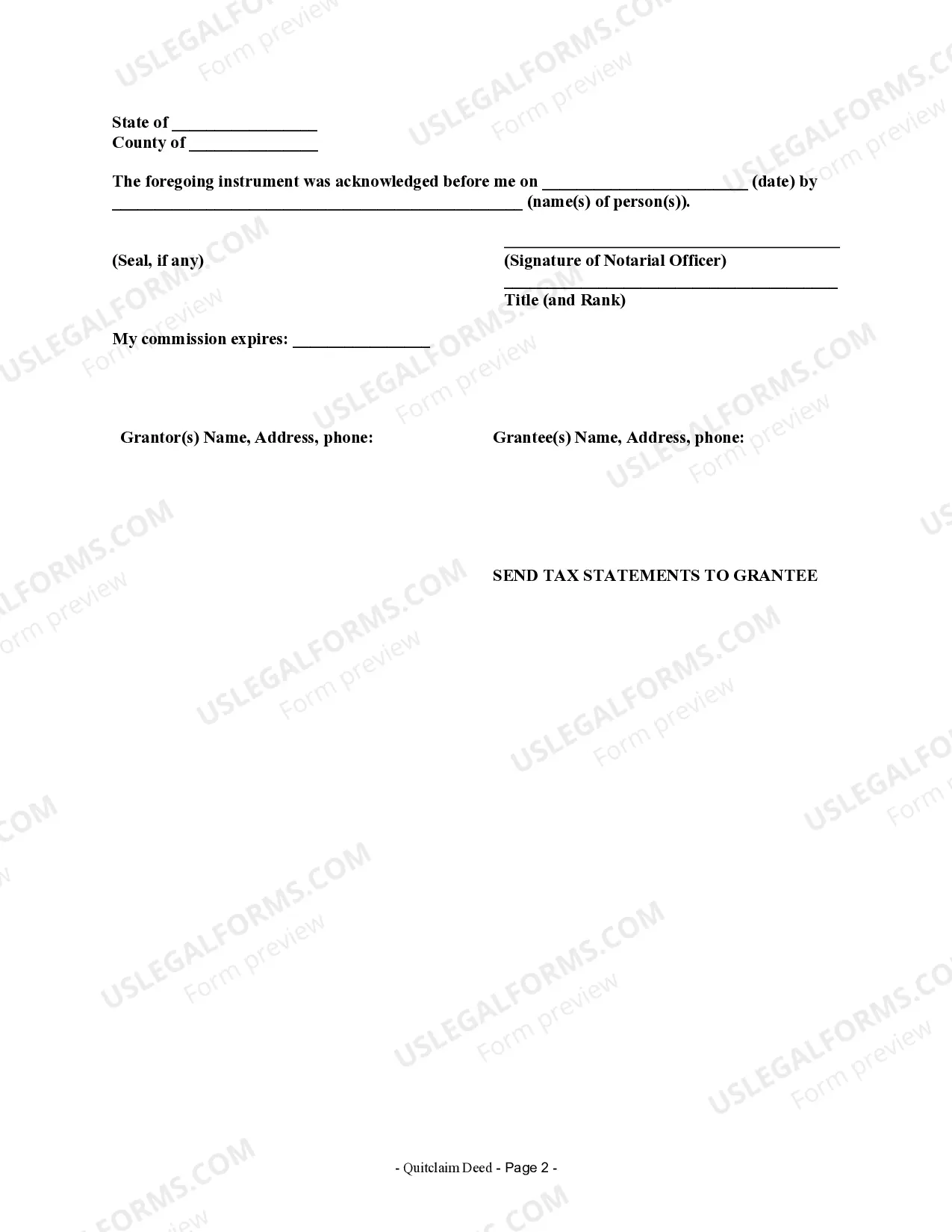 Preview Quitclaim Deed from Husband to Himself and Wife
