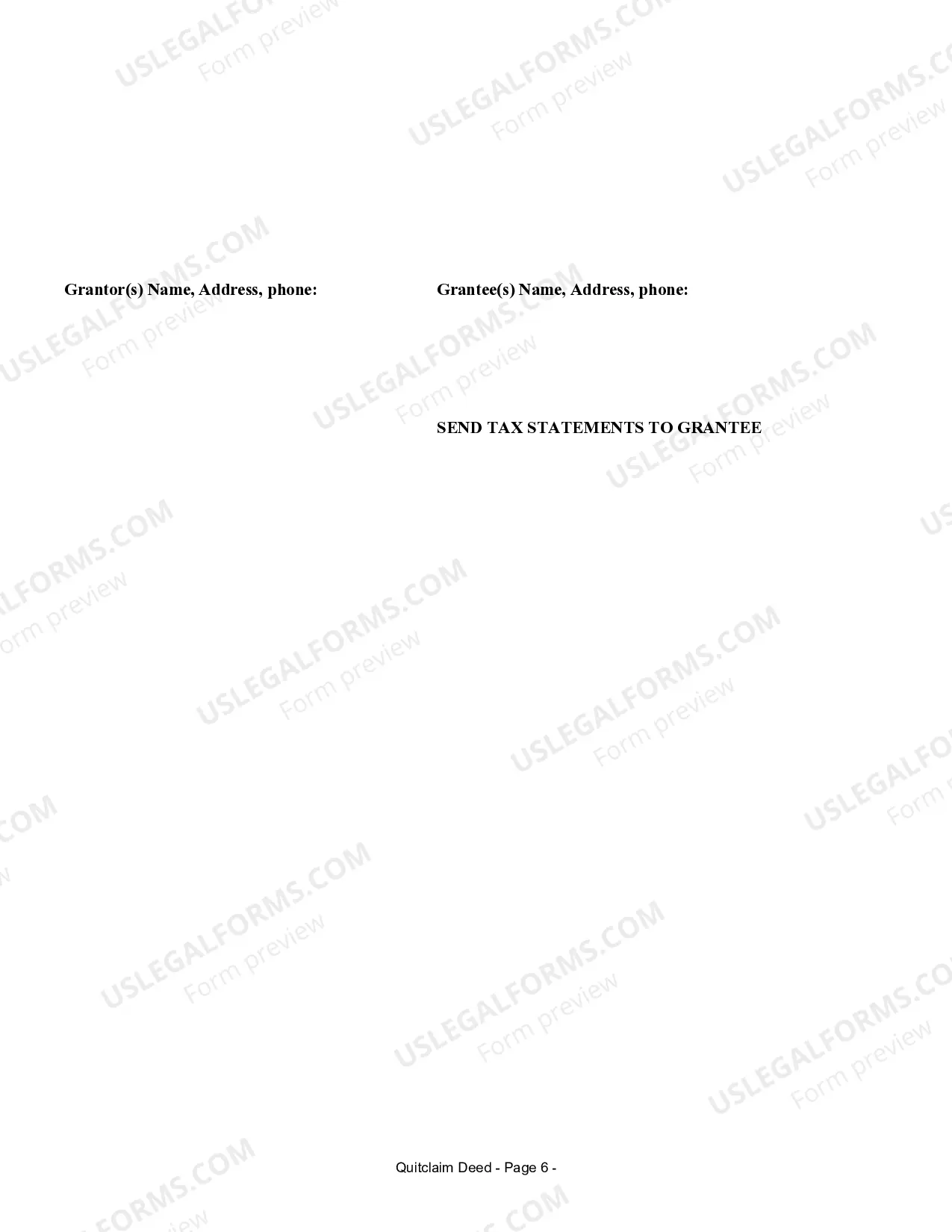 Preview Quitclaim Deed from Husband and Wife to Husband and Wife