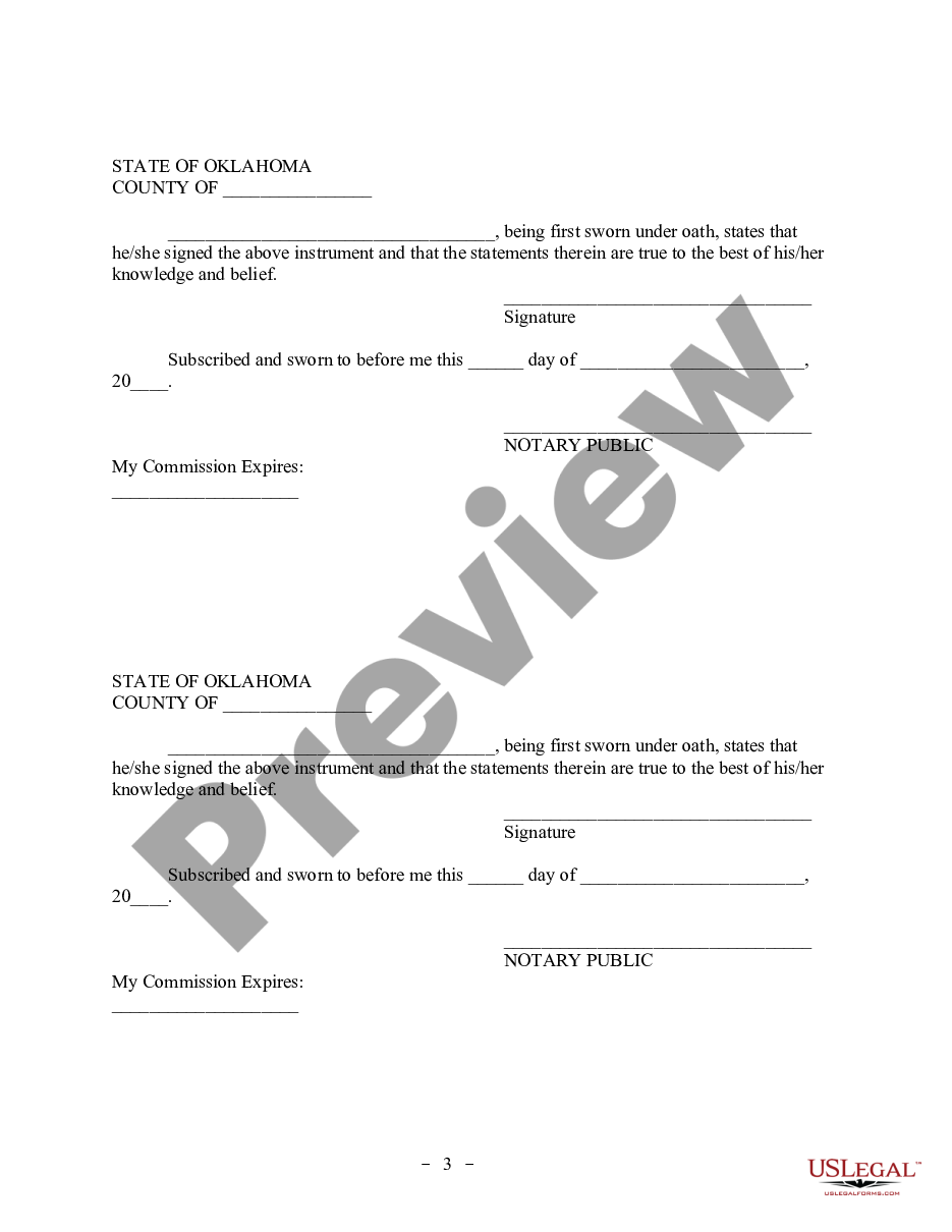 page 2 Revocation of Postnuptial Property Agreement - Oklahoma preview