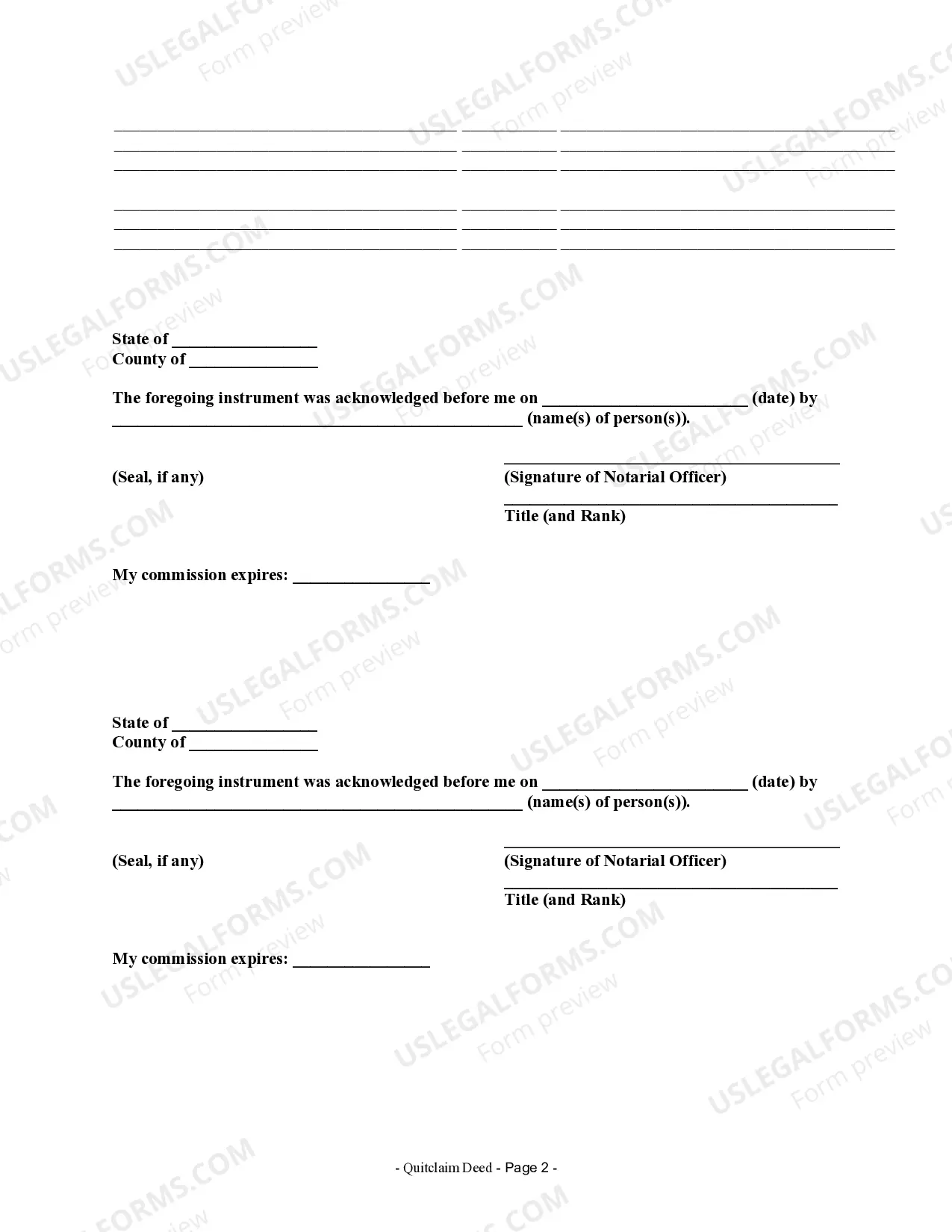 Preview Quitclaim Deed from Husband and Wife to an Individual