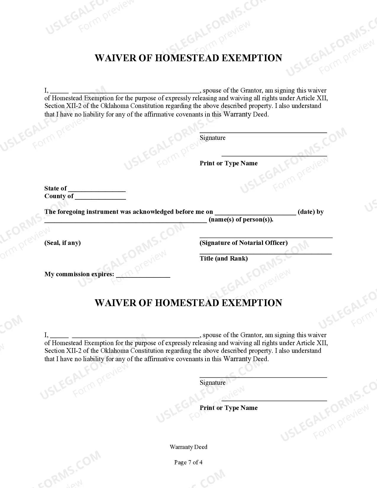 Preview Warranty Deed from Two Individuals to an Individual