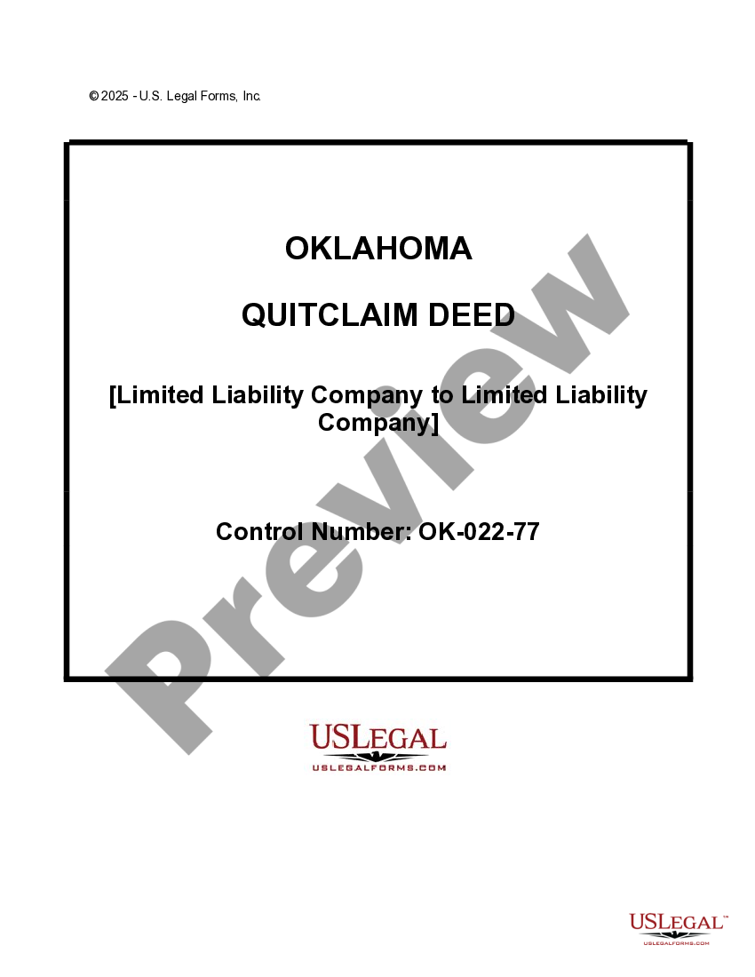 Oklahoma Quitclaim Deed Quit Claim Deed Oklahoma US Legal Forms