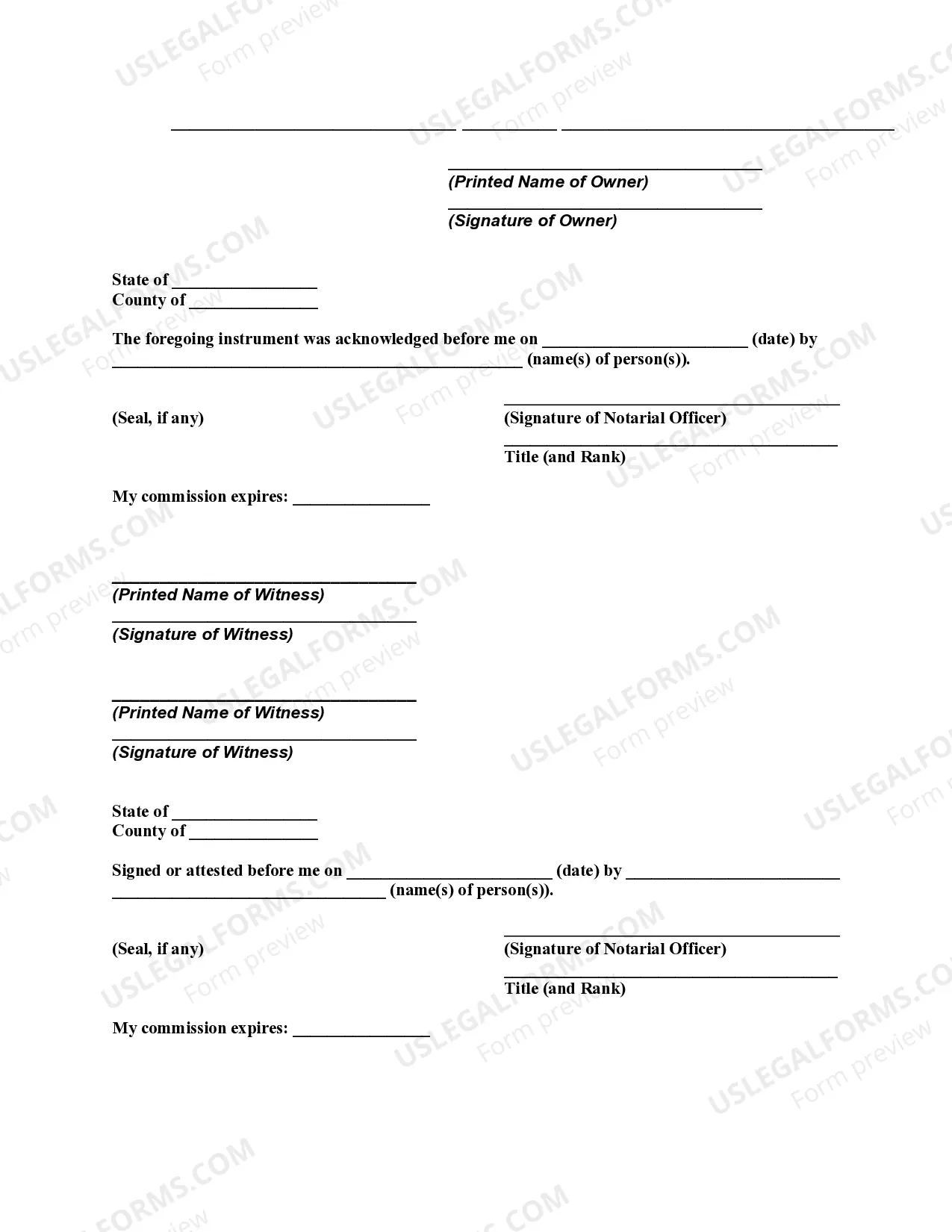 Preview Oklahoma Transfer on Death Deed