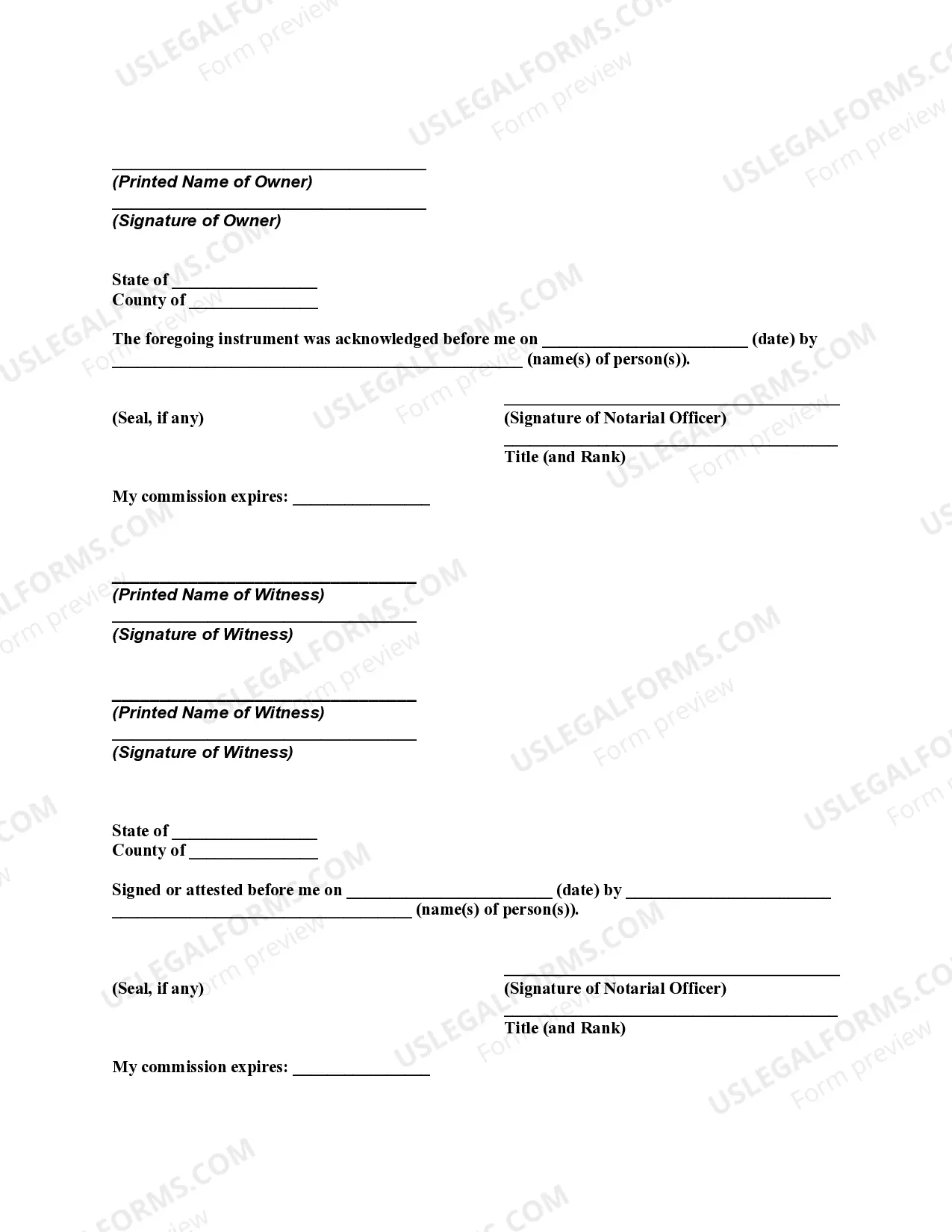 Preview Oklahoma Transfer on Death Deed