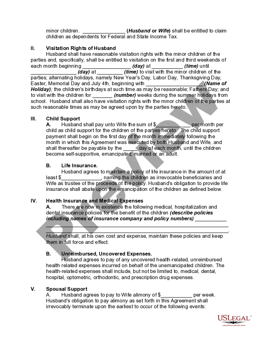Get Separation, Spousal Support, Child Custody and Support, and Property Settlement Preview Separation, Spousal Support, Child Custody and Support, and Property Settlement