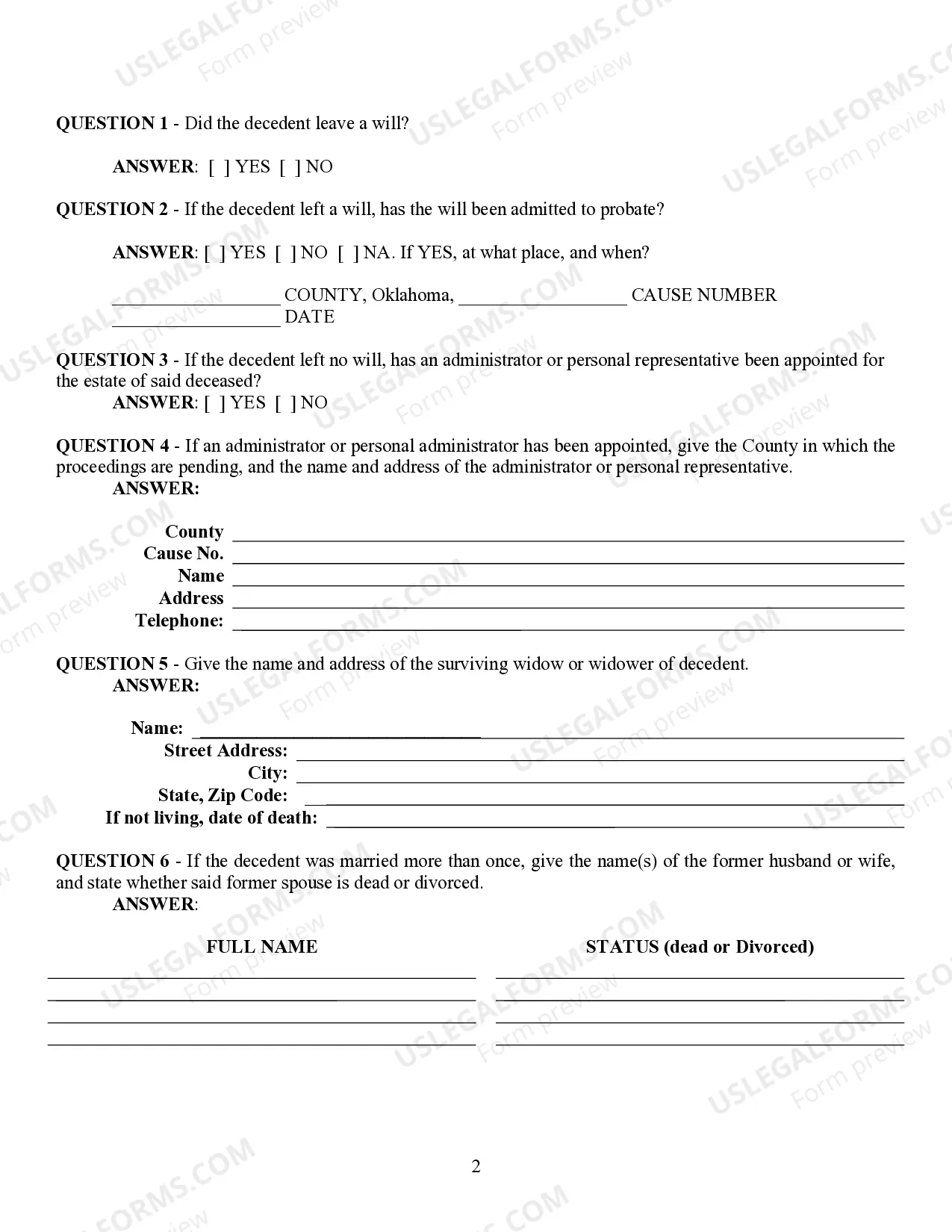 Preview Heirship Affidavit - Descent