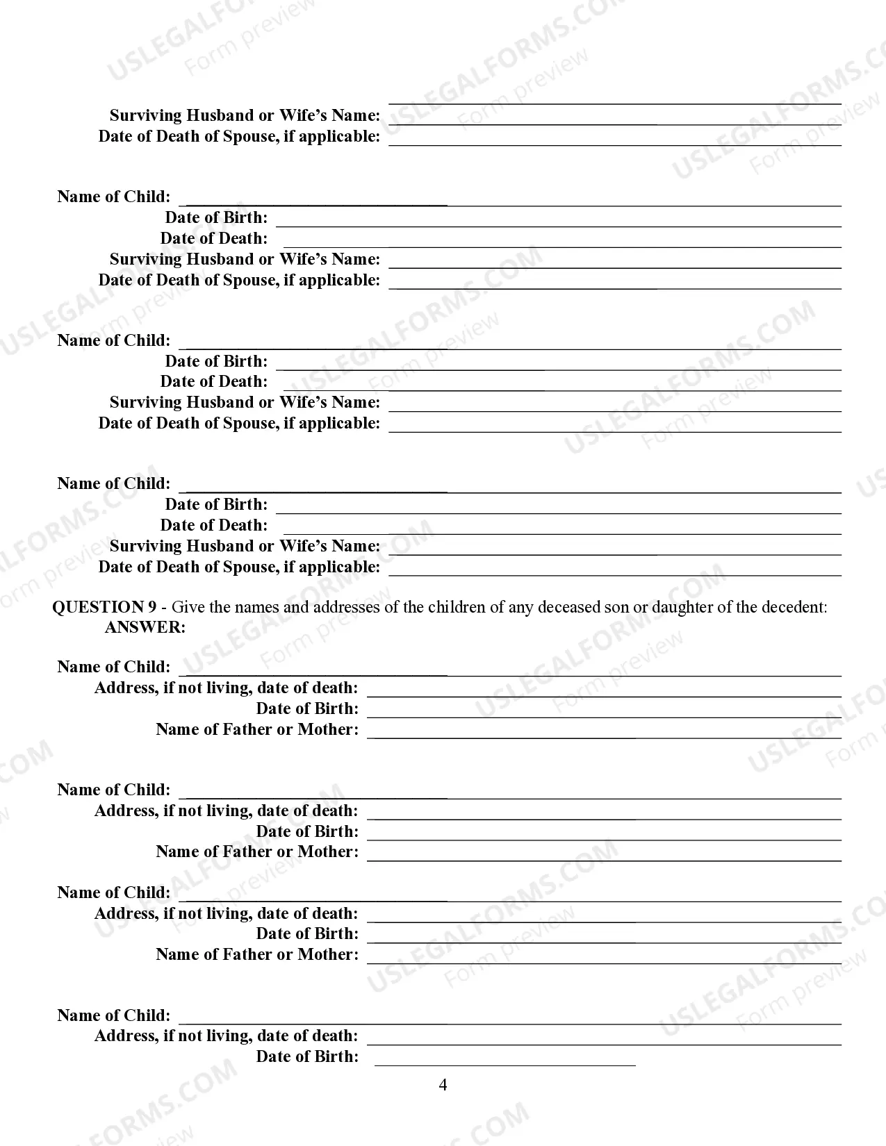 Preview Heirship Affidavit - Descent