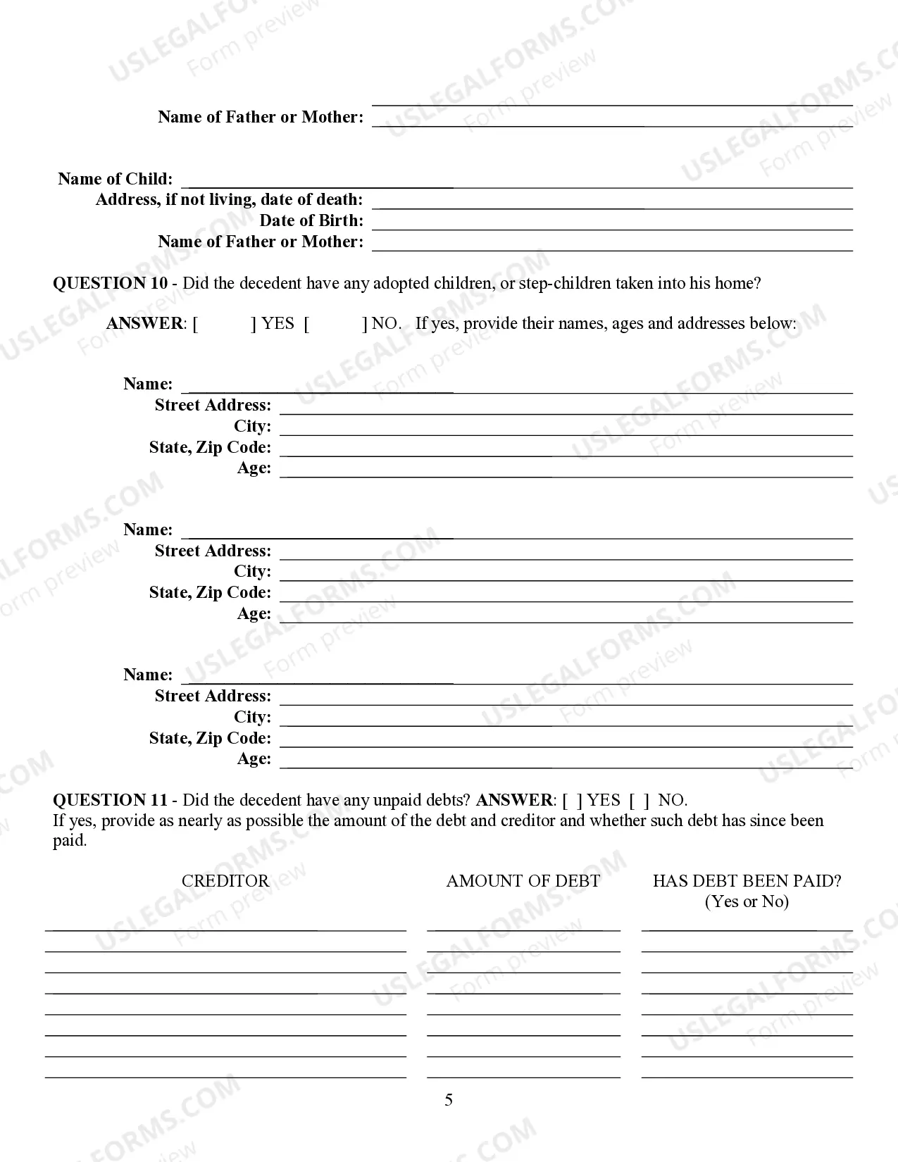 Preview Heirship Affidavit - Descent