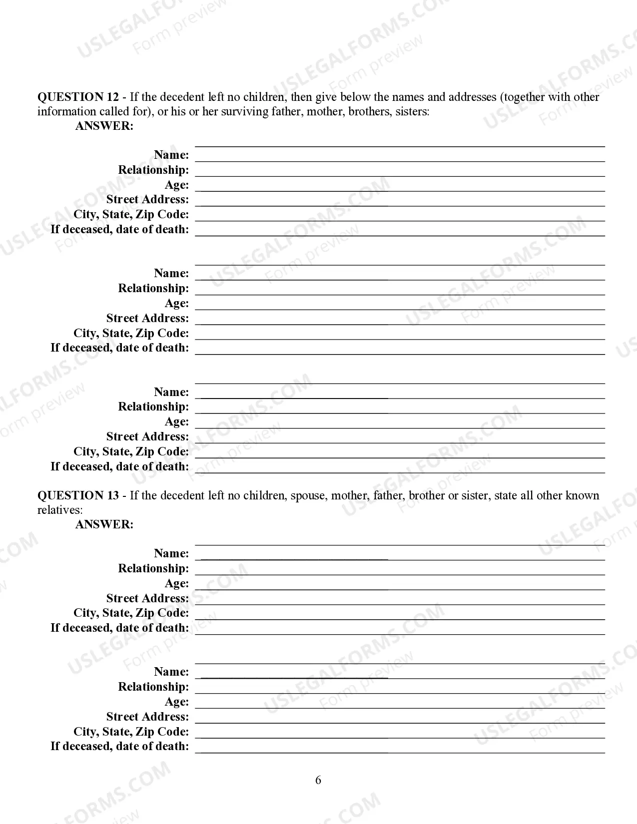Preview Heirship Affidavit - Descent