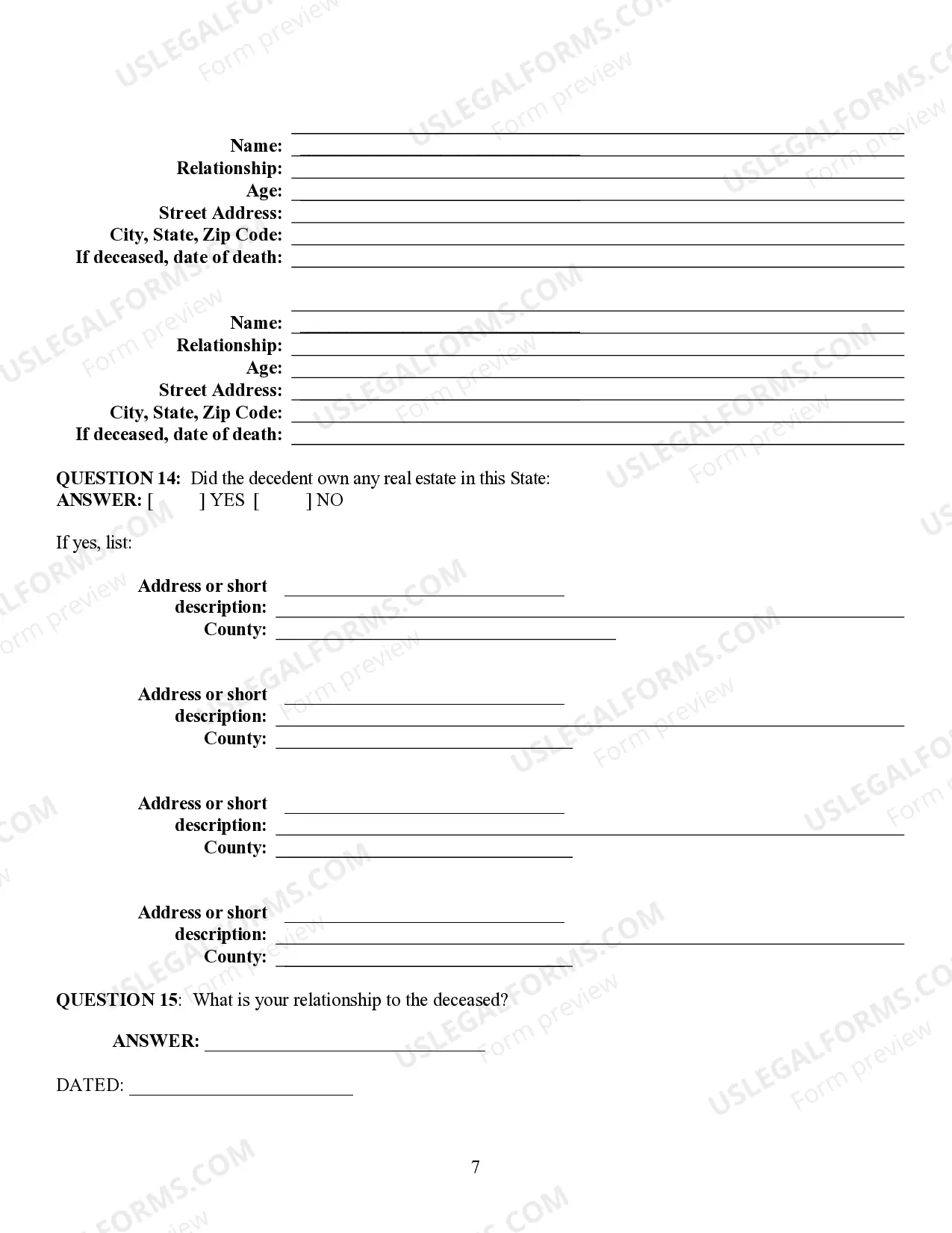 Preview Heirship Affidavit - Descent
