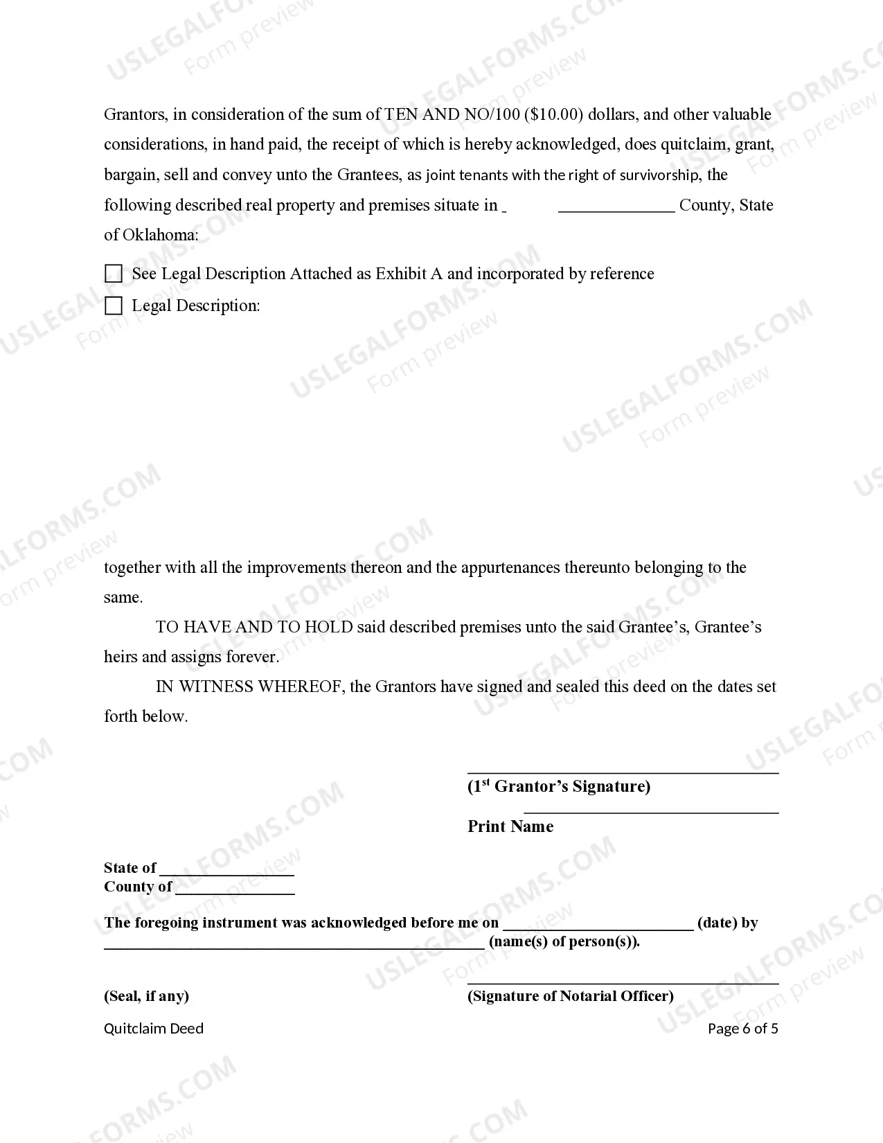 Preview Quitclaim Deed from Four Individual Grantors to Four Individual Grantees
