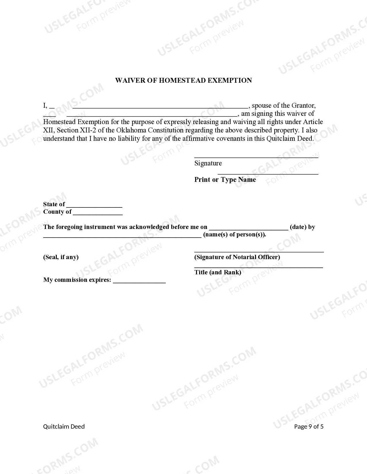 Preview Quitclaim Deed from Four Individual Grantors to Four Individual Grantees
