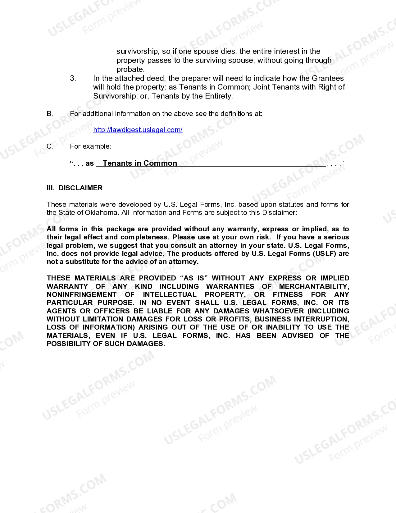 Preview Special Warranty Deed - Corporation to Two Individuals / Husband and Wife