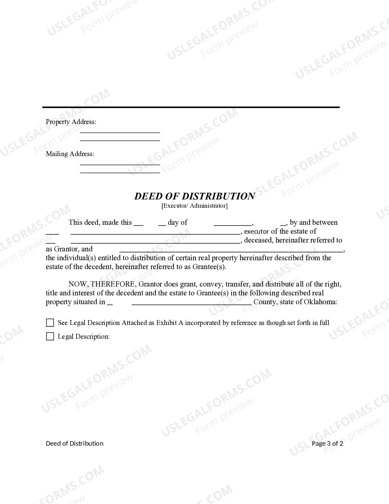 Preview Deed of Distribution