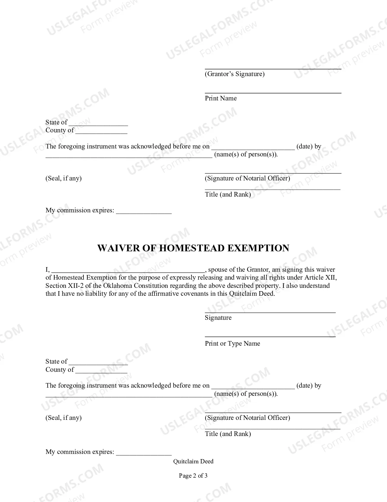 Preview Quitclaim Deed from Individual to Two Individuals in Joint Tenancy