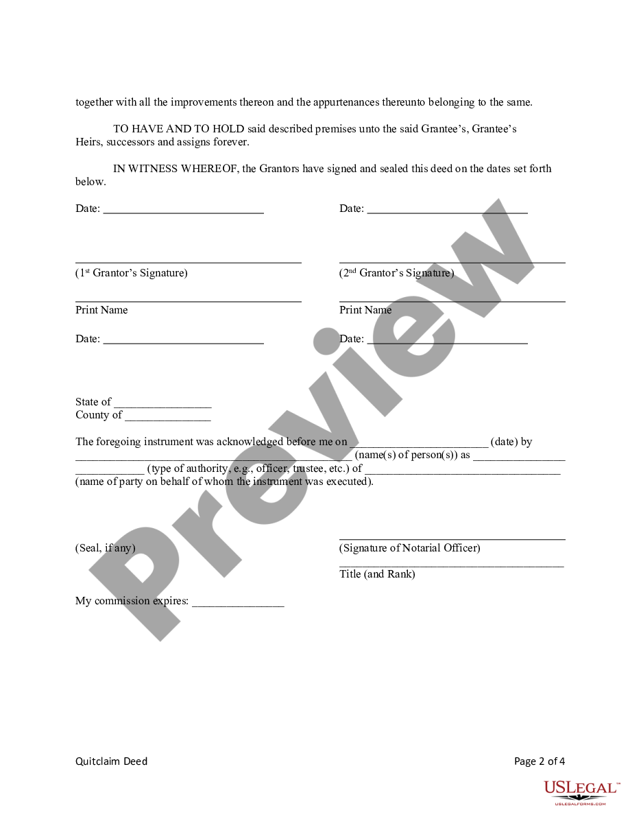 Oklahoma Quitclaim Deed From Husband Wife And Two Individuals To Husband And Wife Two 4023