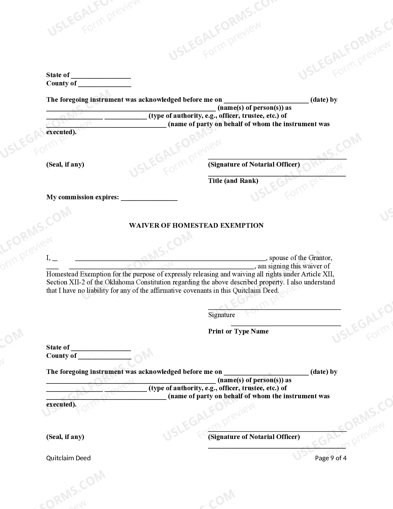 Preview Quitclaim Deed from Husand, Wife and Two Individuals to Husband and Wife / Two Individuals